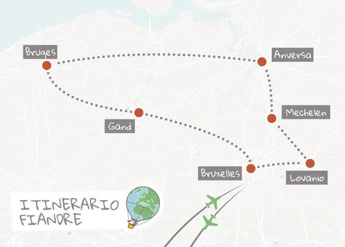 Fiandre Mappa Tour Fiandre, le più belle città d'arte del Belgio